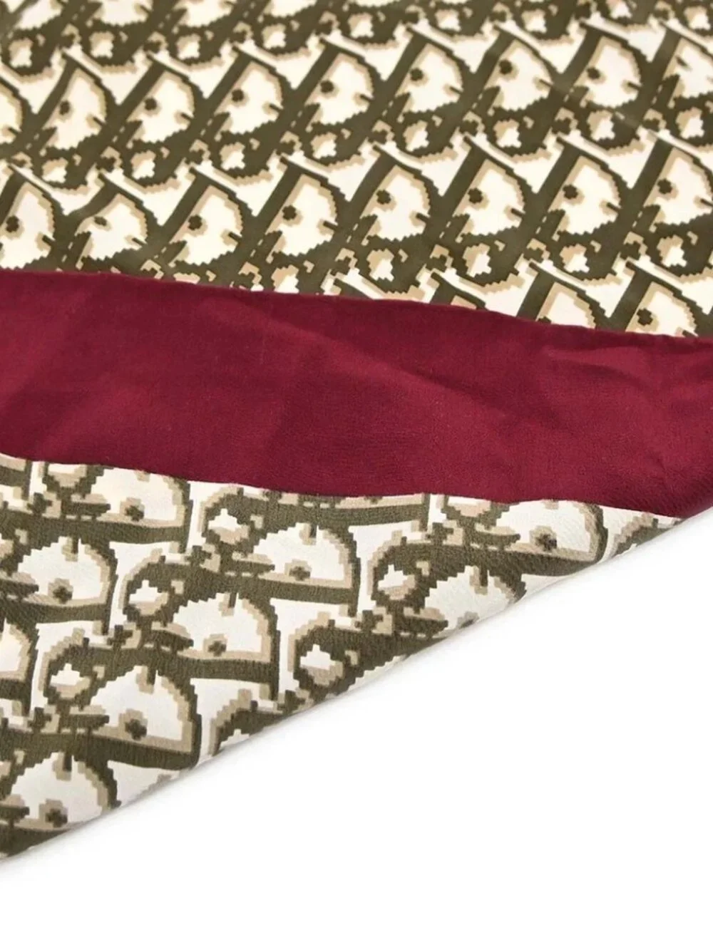 Christian Dior Brown Bordeaux Trotter Scarf Stole Small Good 188875